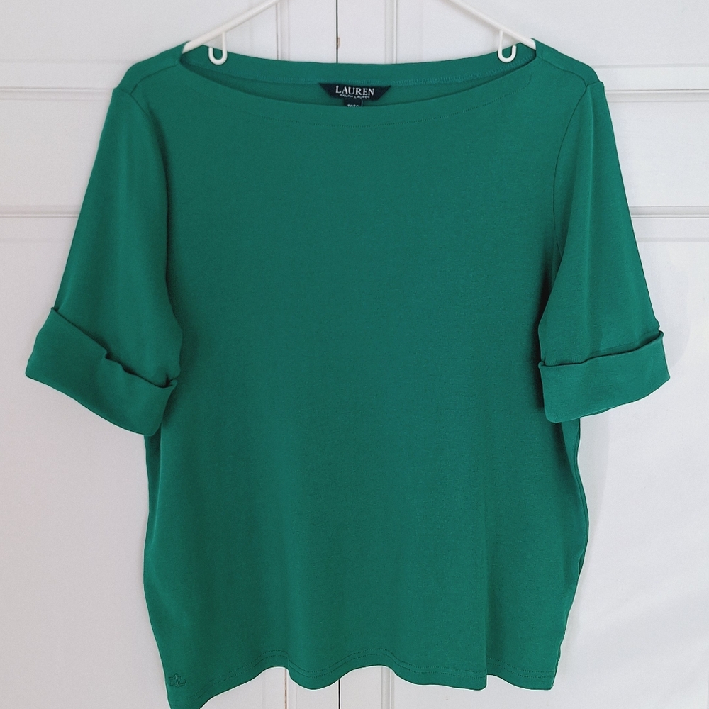 Lauren Ralph Lauren boat neck short sleeved top
